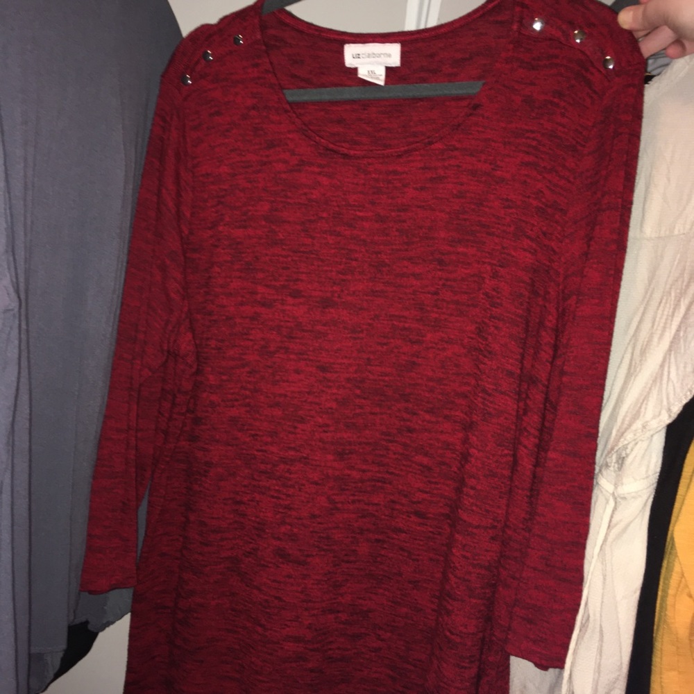 Red stud detail sweater